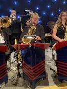 Debbie & Clare on baritone and alto saxes